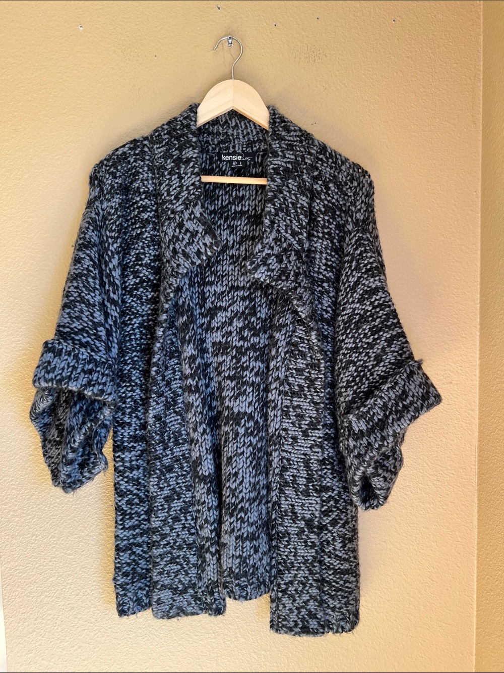 Kensie Pretty Sweater Chunky Knit Cardigan L